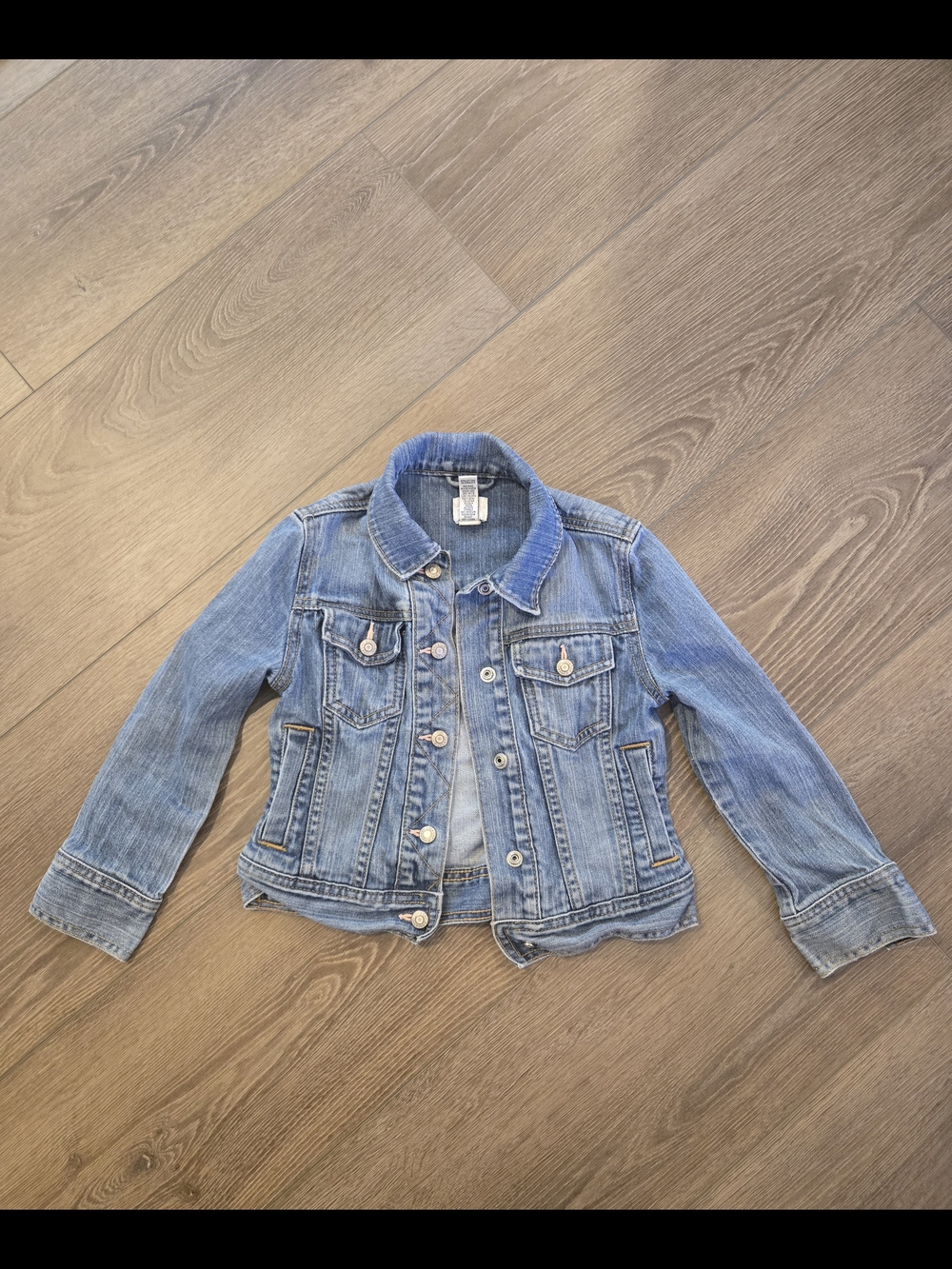GAP Girls' Washed Blue Denim Jacket